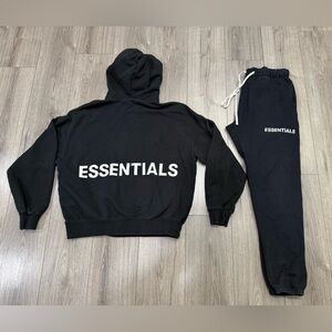 Fear of God Essentials Hoodie & Pants Sweatsuit Black First Collection‎ (RARE) M